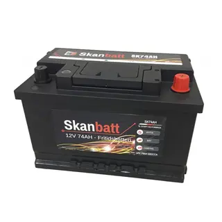 SKANBATT Fritidsbatteri 12V 74ah 680cca (278x175x190/190mm) +h&#248;yre