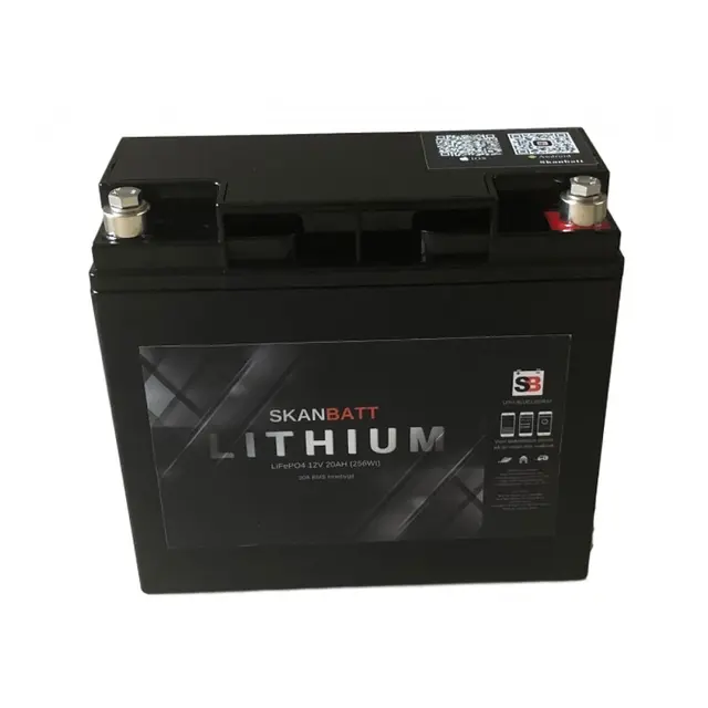 SKANBATT Bluetooth Lithium 12V 20ah Batteri med 30A BMS 