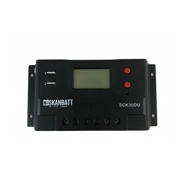 SKANBATT Solcelleregulator PWM 12/24V 30A - 188x95x46 mm 