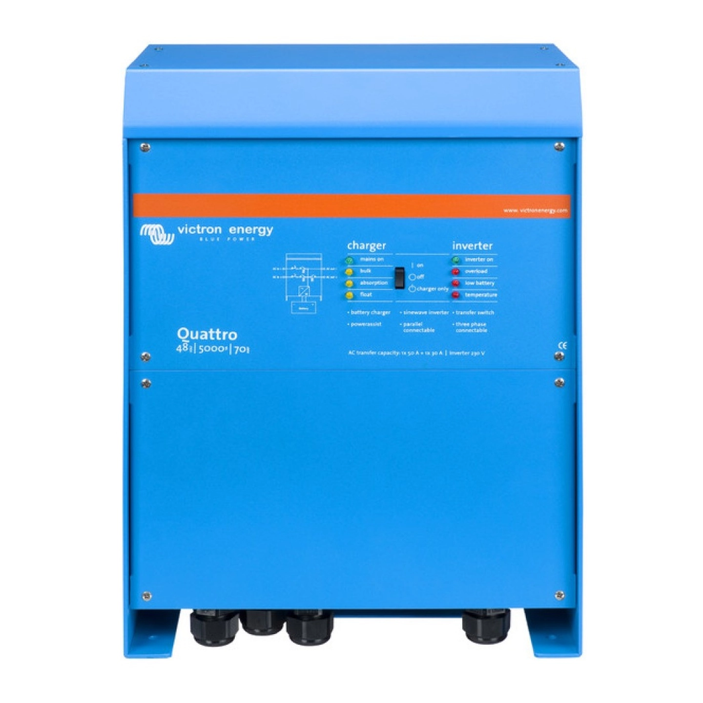 VICTRON Quattro 12/5000/220-100/100 Kombinert Batterilader og Inverter