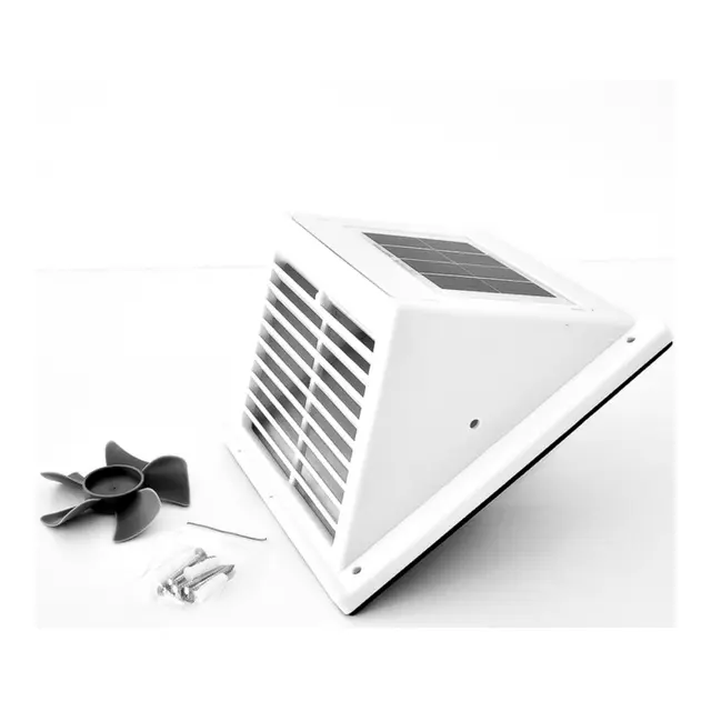 WATTSTUNDE Solcelleventilator Veggmodell Hvit - 21 x 24x 19 cm 