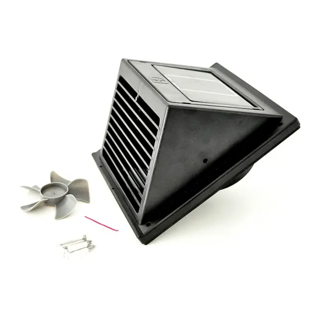 WATTSTUNDE Solcelleventilator Veggmodell Sort - 21 x 24 x 19 cm 