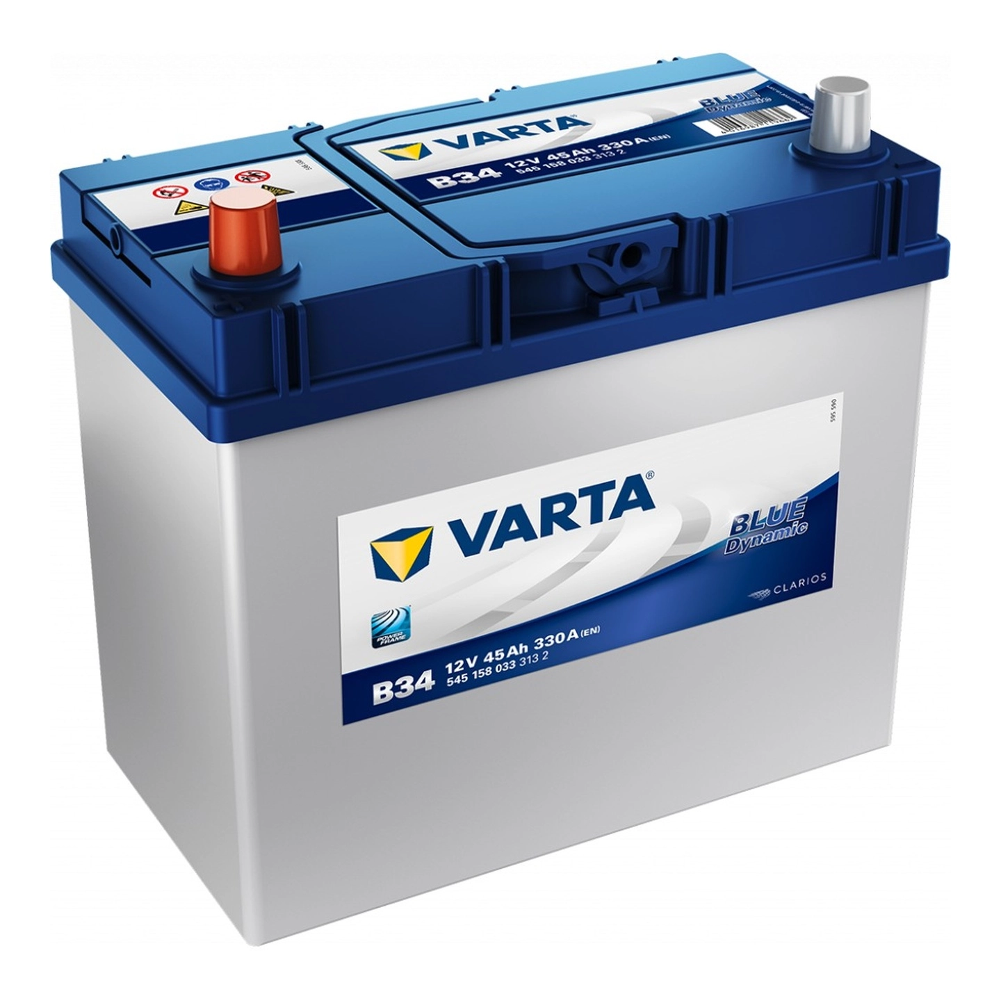 VARTA  Blue Batteri 12V 45AH 330CCA (238x129x200/227mm) +venstre B34
