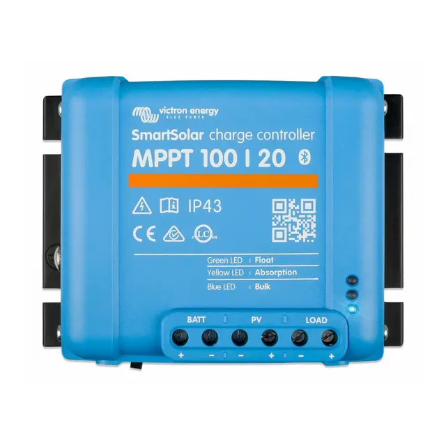 VICTRON  SmartSolar MPPT 100/20 12, 24, 48V - Auto m/Blåtann 