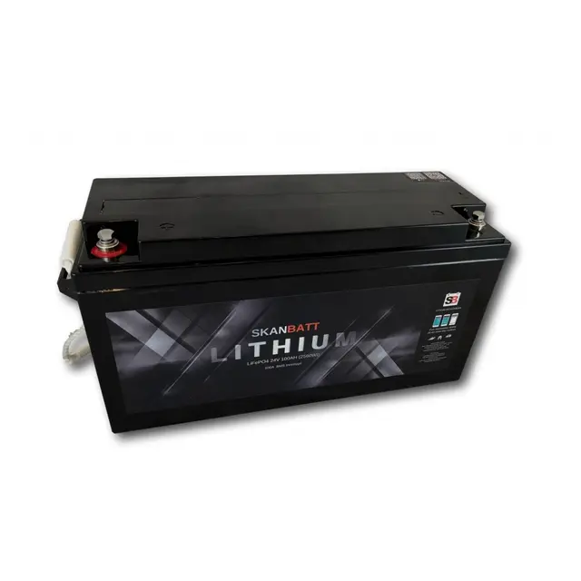 SKANBATT Bluetooth Lithium Batteri 24V 100Ah -100Aa BMS 