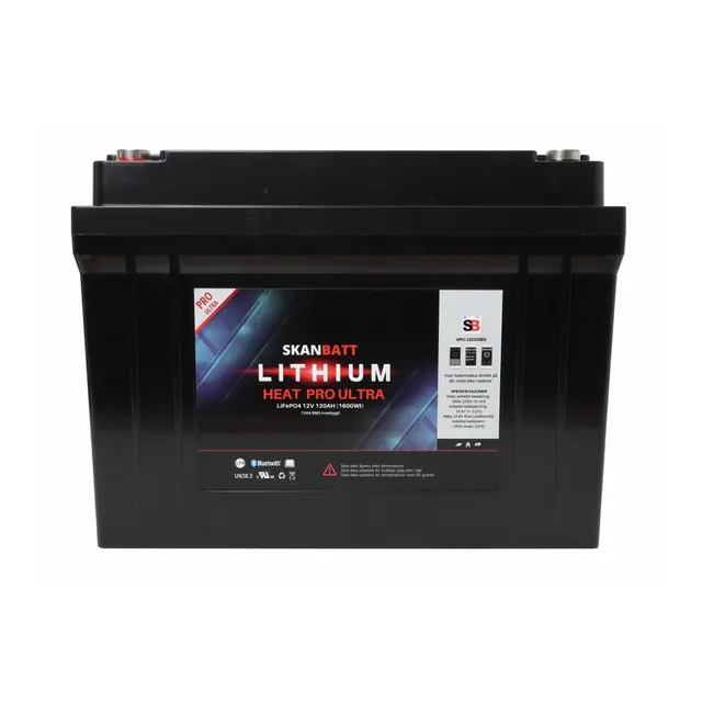 SKANBATT Lithium HEAT PRO 12V 120AH CAN Bus - 400A (3s) - (700A Peak) 