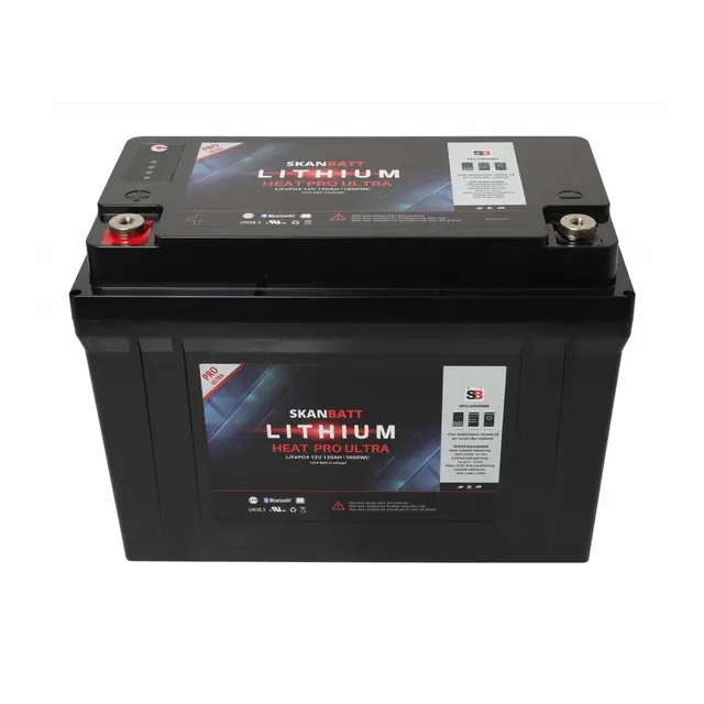 SKANBATT Lithium HEAT PRO 12V 120AH CAN Bus - 400A (3s) - (700A Peak) 