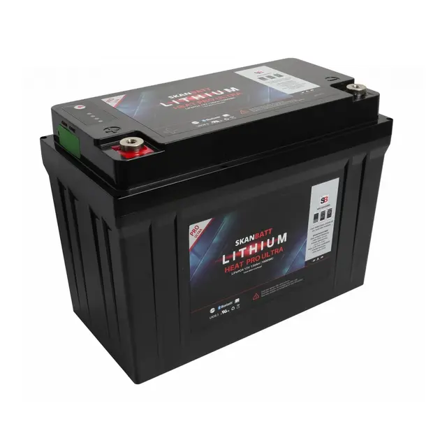 SKANBATT Lithium HEAT PRO 12V 120AH CAN Bus - 400A (3s) - (700A Peak) 