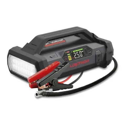 LOKITHOR Startbooster JA301 - 2000A m/ Luftkompressor, Powerbank &amp; Lommelykt