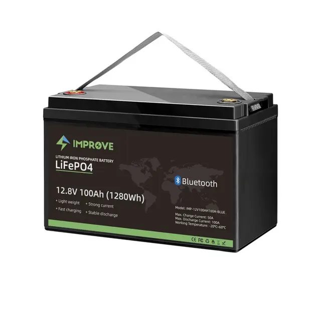 IMPROVE Lithium Batteri 12V 100Ah LiFePO4 BMS 100A - Bluetooth 