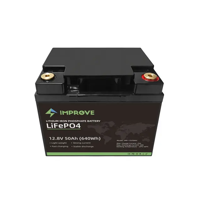 IMPROVE Lithium Batteri 12V 50Ah Lifepo4 - BMS 50A 