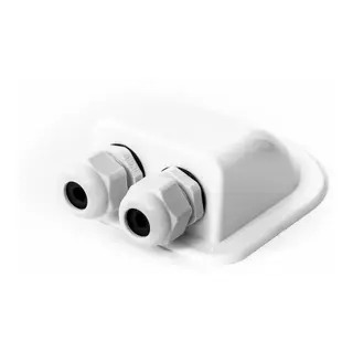 Kabelgjennomføring dbl - utenpåliggende hvit - 4-12mm kabel -  130x95x40 mm
