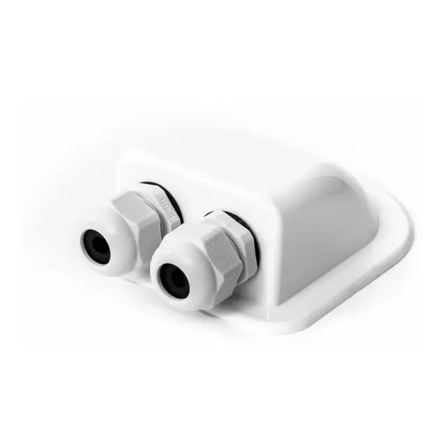 Kabelgjennomføring dbl - utenpåliggende hvit - 4-12mm kabel -  130x95x40 mm 