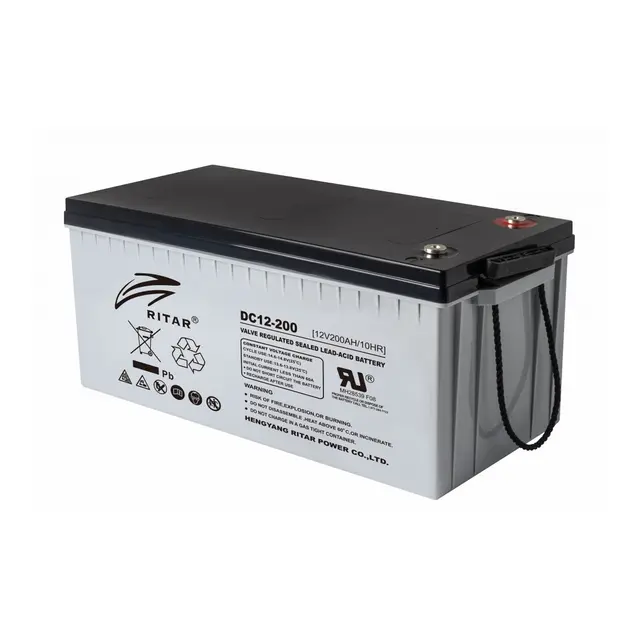 RITAR  AGM Deep Cycle Batteri 12V 200AH (522x240x219mm) +høyre 290AH 100t 