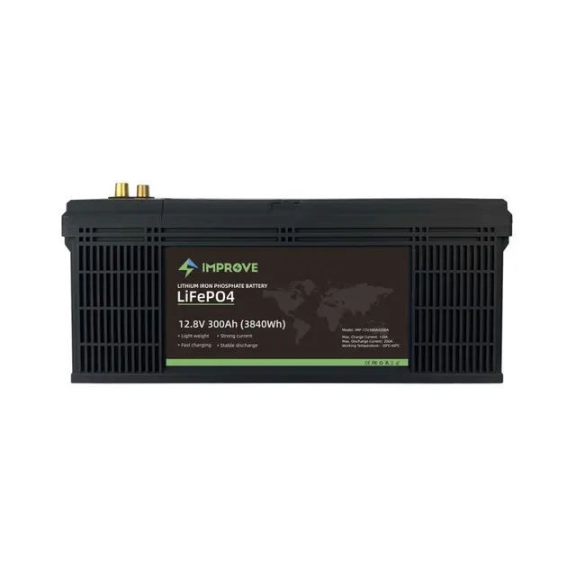 IMPROVE Lithium Batteri 12V 300Ah LiFePO4 BMS 200A 
