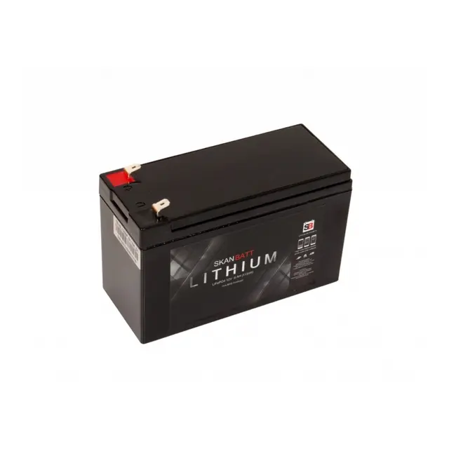 SKANBATT Bluetooth Lithium Batteri 12V 9AH 15A BMS 