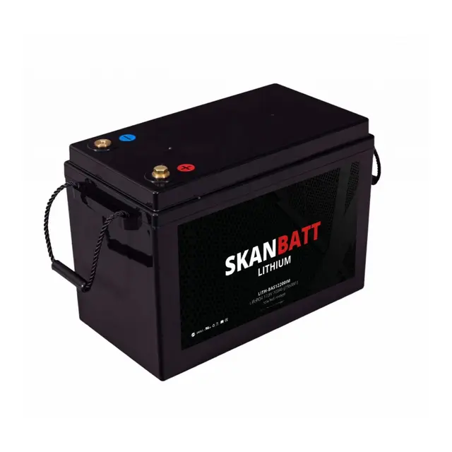 SKANBATT Lithium Batteri 12V - 200Ah 200A BMS - Mål: 345x190x245mm 