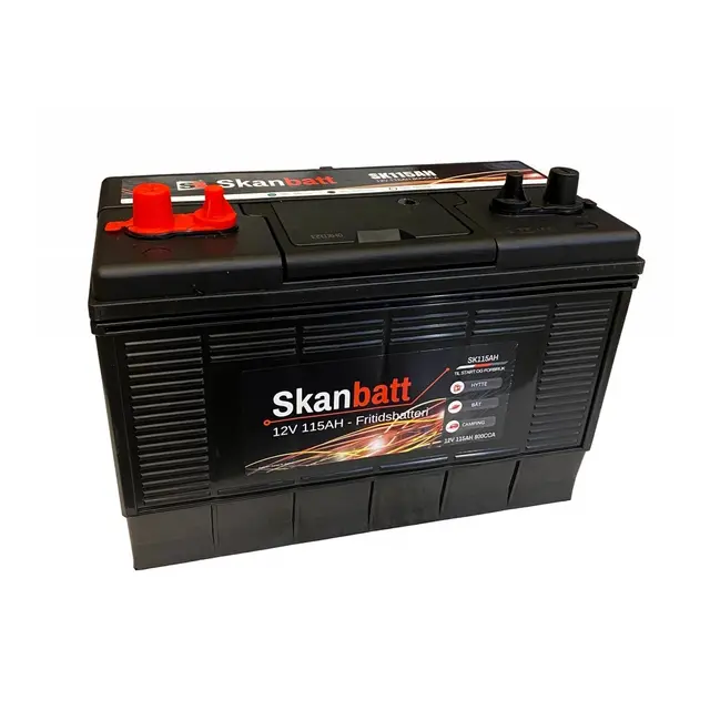 SKANBATT  Fritidsbatteri 12V 115AH 800CCA Dual Pol - (330x172x222/242mm) 