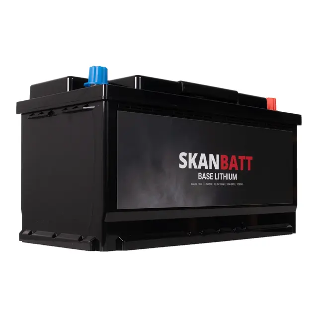 SKANBATT Base Lithium - 12V 100Ah 100A BMS - 352x174x190mm - Bobil 