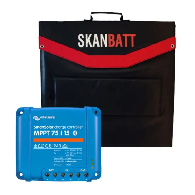 SKANBATT Solcellepanel Pakke Portabelt 220W - 2370x660x4mm - Victron 15A MPPT 