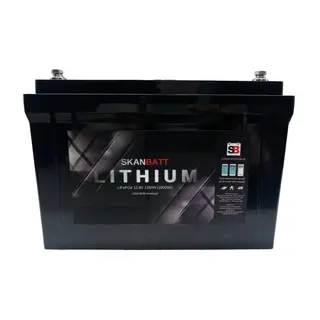 SKANBATT  BT Lithium Batteri 12V 125AH Blutooth 150A BMS 5&#229;rs garanti