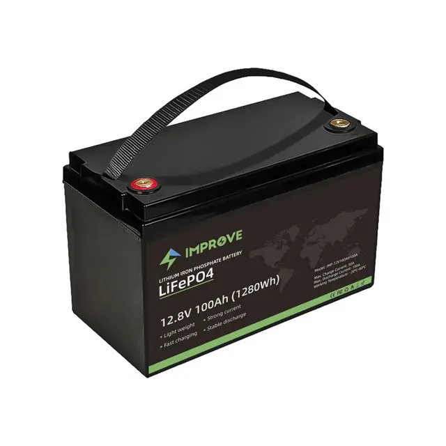 IMPROVE Lithium Batteri 12V 100Ah LiFePO4 BMS 100A - Bluetooth 