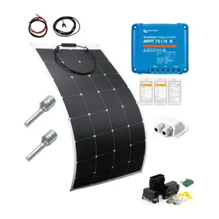 SKANBATT Solcellepanel Pakke Fleksibelt 160W - 1460x540x3mm - Victron 15A MPPT