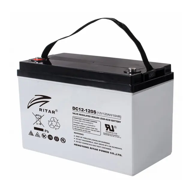 RITAR  AGM Deep Cycle Batteri 12V 120AH (328x172x222mm) +venstre 175AH 100t 