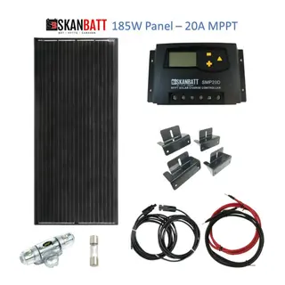 SKANBATT Solcellepanel Pakke Portabelt 180W - 1650x580mm - 10A PWM regulator