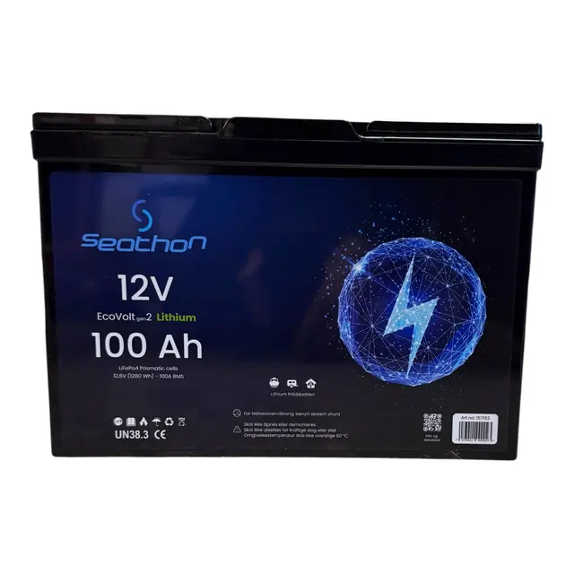 SEATHON EcoVolt g2 Lithium batteri 100Ah 12V - 100A BMS - LiFePO4 