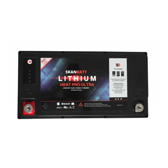 SKANBATT  Lithium HEAT PRO 12V 100AH CAN Bus - 400A (3s) - (700A Peak) 