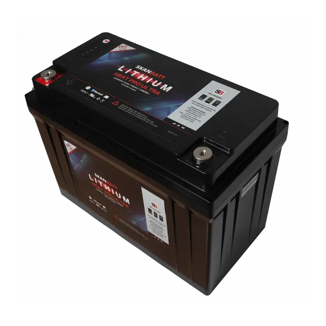 SKANBATT  Lithium HEAT PRO 12V 100AH CAN Bus - 400A (3s) - (700A Peak) 