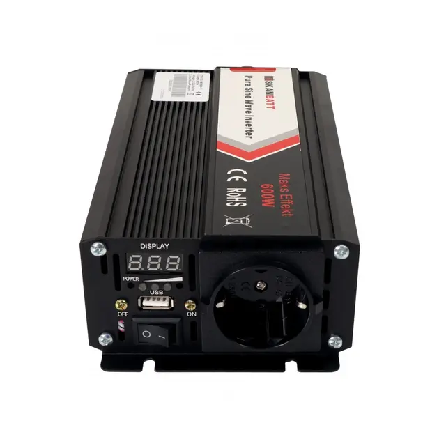 SKANBATT  Inverter 12V 600W (1200W) Ren Sinus 