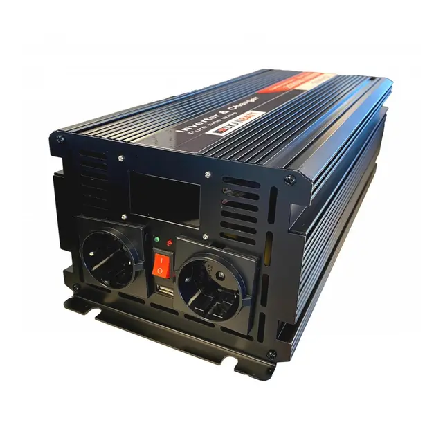 SKANBATT Inverter 12V 2000w Ren Sinus Nettprioritering, trådløs fjernkontroll 