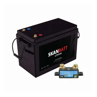 SKANBATT Lithium Batteri 12V 200ah 200a BMS (345x174x245mm) - Med Bluetooth