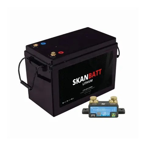 SKANBATT Lithium Batteri 12V 200ah 200a BMS (345x190x245mm) - Med Bluetooth