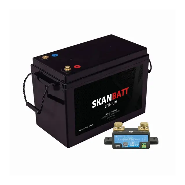 SKANBATT Lithium Batteri 12V 200ah 200a BMS (345x174x245mm) - Med Bluetooth 