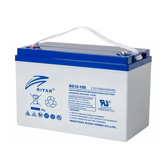 RITAR  GEL Deep Cycle Batteri 12V 100AH (328x169x222mm) +venstre 