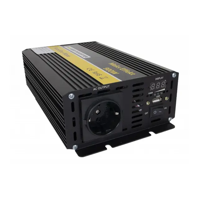 SKANBATT POWER Inverter 900W - 12V Ren Sinus - med fjernkontroll 