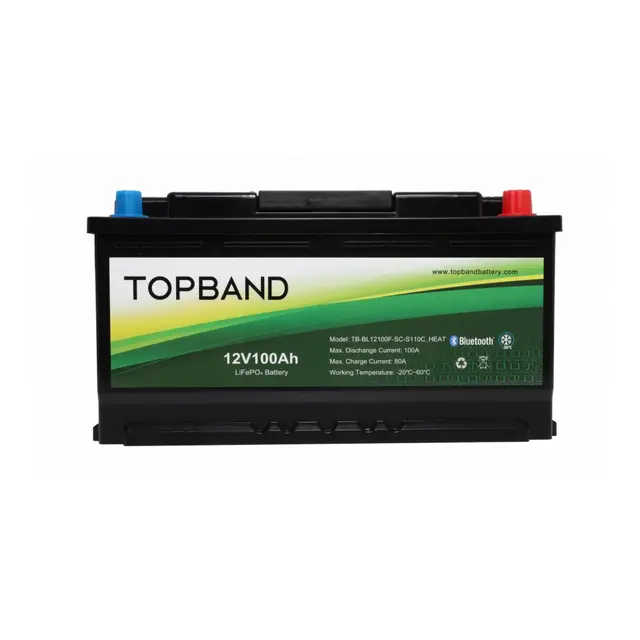 Topband Lithium Heat PRO - 12V 100ah 100a BMS - Bobil - Bluetooth og Varme 