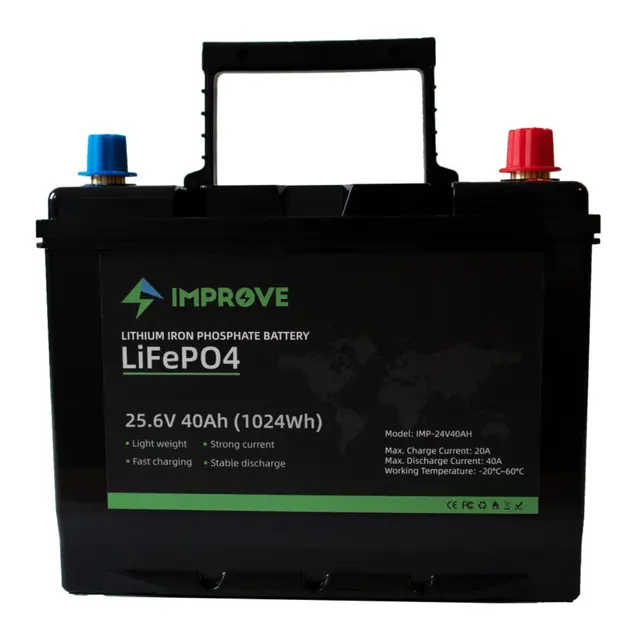 IMPROVE Lithium Batteri 24V 40Ah (LiFePO4) BMS 40A 