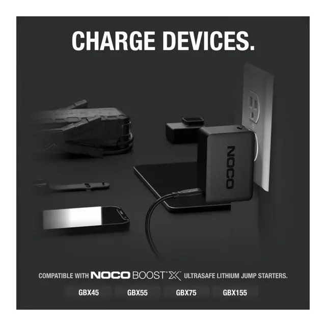 NOCO 65W Hurtiglader til Gbx45 / Gbx55 / Gbx75 / Gbx155 