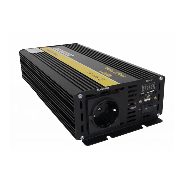 Power Inverter 12V 1400w Ren Sinus - m/fjernkontroll 