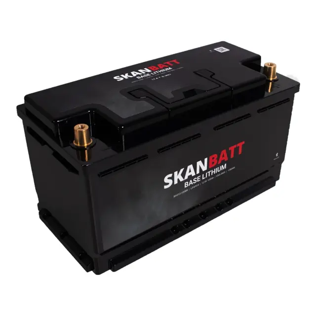 SKANBATT Base Lithium - 12V 100Ah 100a BMS - 352x175x190mm - Bluetooth 