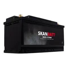 SKANBATT Base Lithium - 12V 100Ah 100a BMS - 352x175x190mm - Bluetooth