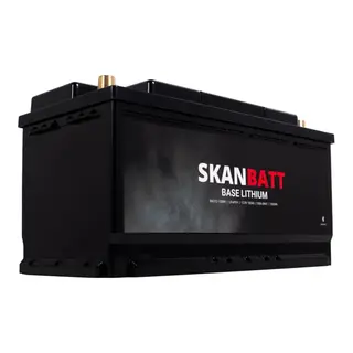 SKANBATT Base Lithium - 12V 100Ah 100a BMS - 352x175x190mm - Bluetooth