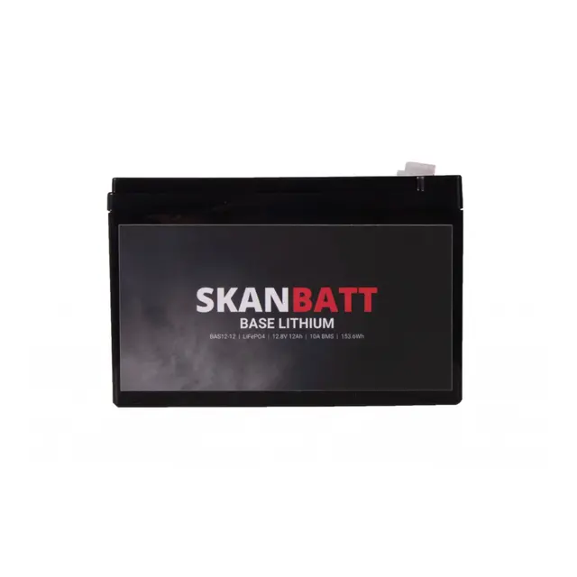 SKANBATT Base Lithium - 12V 12Ah 10A BMS - 3 Års garanti 