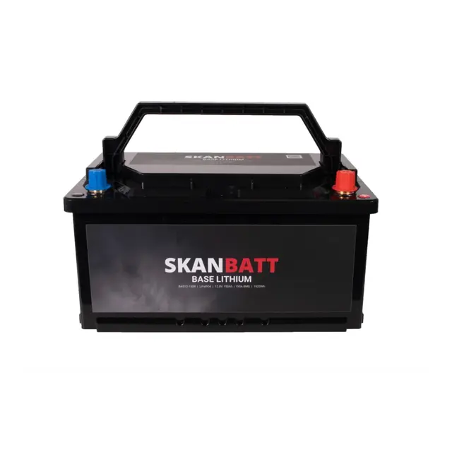 SKANBATT Base Lithium - 12V 150Ah 150a BMS - 355x180x190mm - 3 Års garanti 