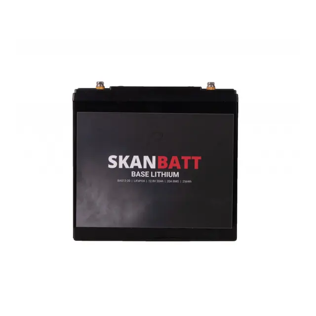 SKANBATT Base Lithium - 12V 20Ah 20A BMS - 3 Års garanti 