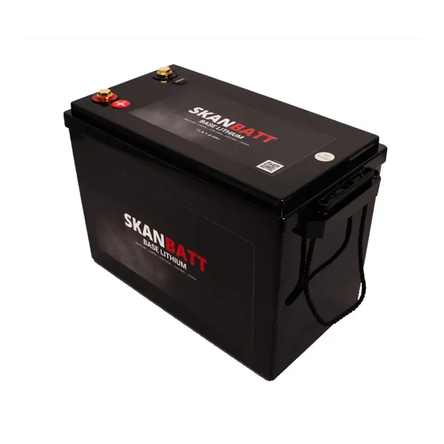 SKANBATT Base Lithium 12V 200Ah 200a BMS 345x190x245mm - 3 Års garanti 